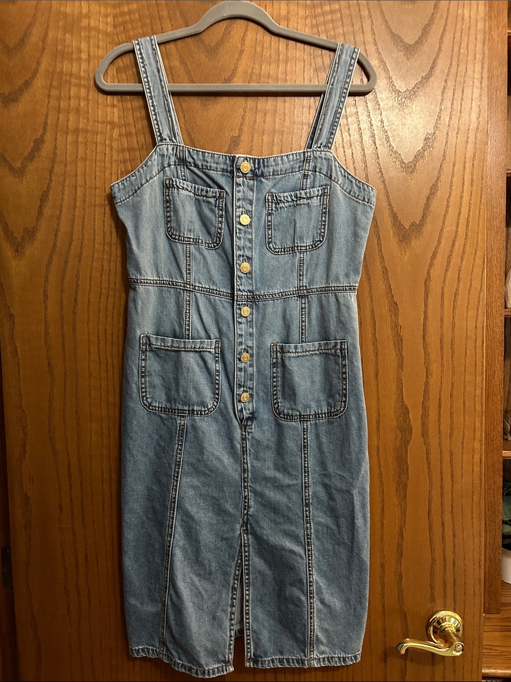 Kut from the Kloth Light Blue Denim Jumper Dress